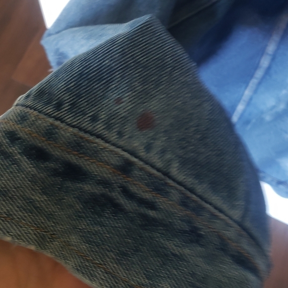 BILL BLASS Vintage Distressed Denim Jean Jacket Large. - Picture 5 of 5